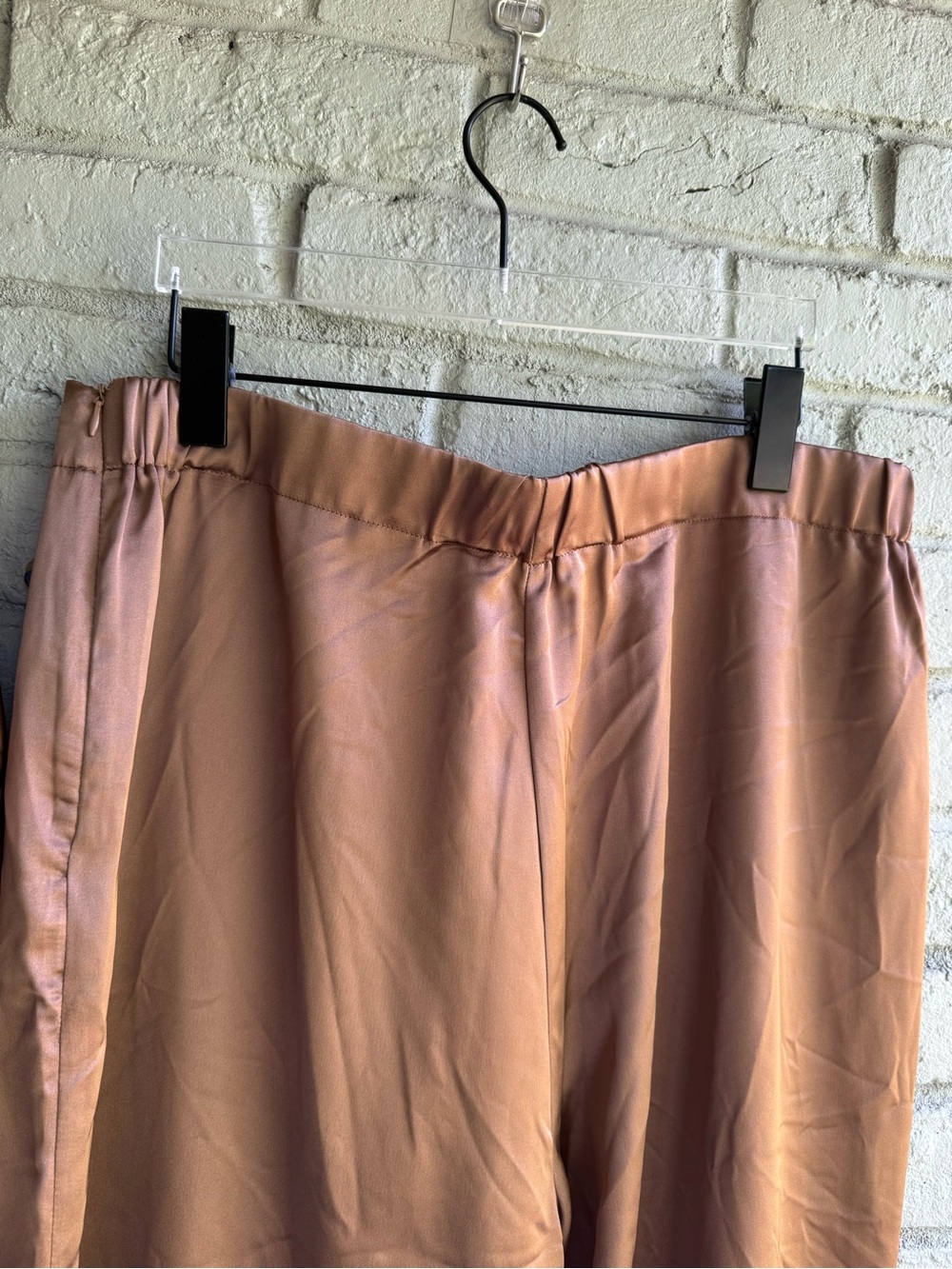 Rachel Zoe Brown Satin Shirt and Wide Leg Pants NWT Sz XL - Picture 7 of 9